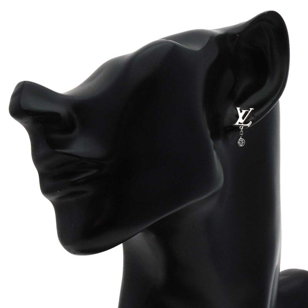 LOUIS VUITTON Silver Diamond Earrings - Picture 4 of 6